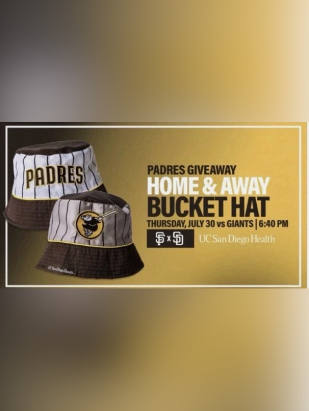 San Diego Padres Home & Away Reversible Bucket Hat SGA 7/30/26